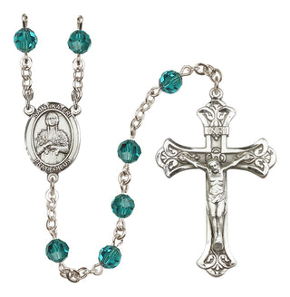 Sterling Silver 6mm Austrian Crystal Saint Kateri Tekakwitha Rosary in Zircon