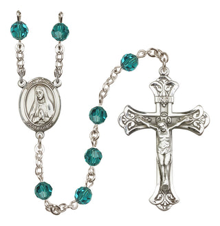 Sterling Silver 6mm Austrian Crystal Saint Martha Rosary in Zircon