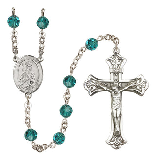 Sterling Silver 6mm Austrian Crystal Saint Louis Rosary in Zircon