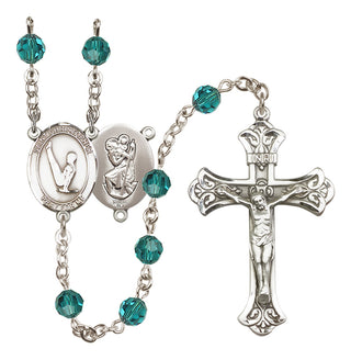 Sterling Silver 6mm Saint Christopher/Gymnastics  Engraved Catholic Rosaries