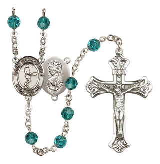 Sterling Silver 6mm Austrian Crystal Saint Christopher/Tennis Rosary in Zircon
