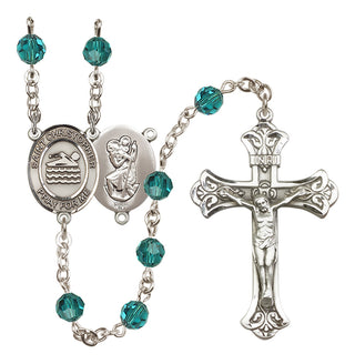 Sterling Silver 6mm Saint Christopher/Swimming Rosary