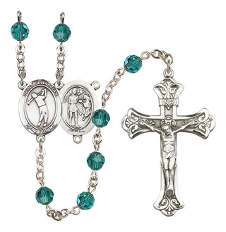 Sterling Silver 6mm Saint Sebastian/Golf Rosary