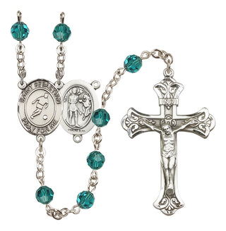 Sterling Silver 6mm Saint Sebastian/Soccer Rosary