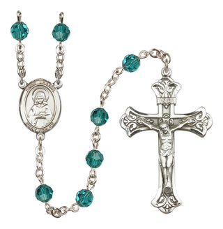 Sterling Silver 6mm Austrian Crystal Saint Lillian Rosary in Zircon