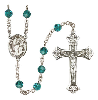 Sterling Silver 6mm Austrian Crystal Our Lady of Consolation Rosary in Zircon