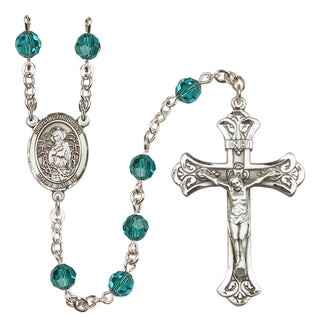 Sterling Silver 6mm Saint Christina the Astonishing  Engraved Catholic Rosaries
