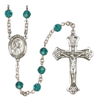 Sterling Silver 6mm Austrian Crystal Saint Edmund Campion Rosary in Zircon