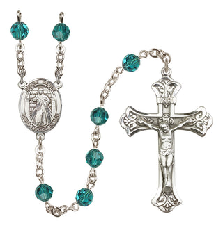 Sterling Silver 6mm Austrian Crystal Divine Mercy Rosary in Zircon