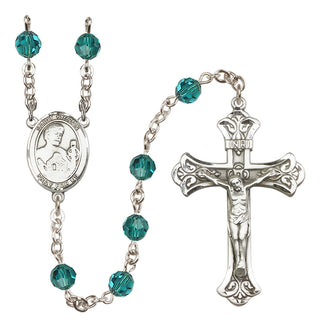 Sterling Silver 6mm Saint Kieran  Engraved Catholic Rosaries
