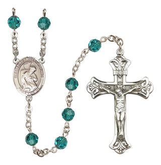 Sterling Silver 6mm Austrian Crystal Blessed Herman the Cripple Rosary in Zircon