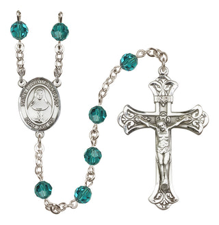 Sterling Silver 6mm Austrian Crystal Saint Mary Mackillop Rosary in Zircon