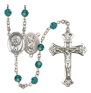 Sterling Silver 6mm Saint Christopher/Baseball Rosary