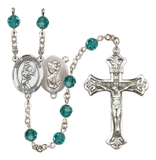 Sterling Silver 6mm Saint Christopher/Softball Rosary