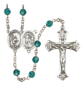 Sterling Silver 6mm Austrian Crystal Saint Sebastian / Tennis Rosary in Zircon