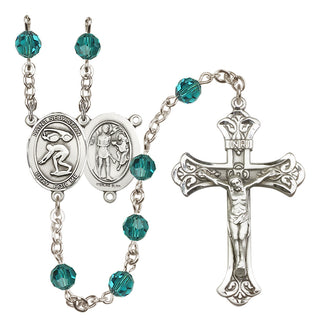 Sterling Silver 6mm Saint Sebastian/Swimming Rosary