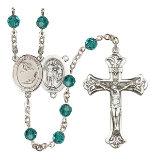 Sterling Silver 6mm Austrian Crystal Saint Sebastian/Gymnastics Rosary in Zircon