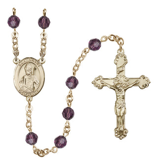 14 Karat Gold-Filled 6mm Austrian Crystal Saint Dennis Rosary in Amethyst