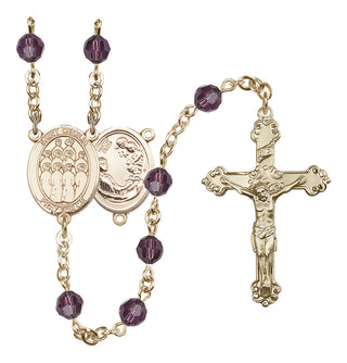 14 Karat Gold-Filled 6mm Austrian Crystal Saint Cecilia / Choir Rosary in Amethyst