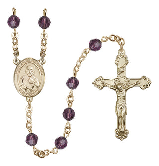 14 Karat Gold-Filled 6mm Austrian Crystal Saint James the Lesser Rosary in Amethyst