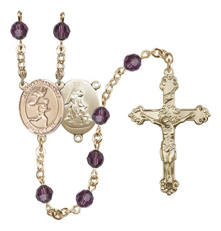 14kt Gold Filled 6mm Guardian Angel/Track&Field-Men Rosary