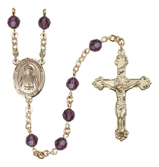 14 Karat Gold 6mm Austrian Crystal Saint Peter Chanel Rosary in Amethyst