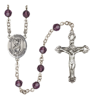 Sterling Silver 6mm San Cristobal  Engraved Catholic Rosaries