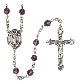Sterling Silver 6mm Austrian Crystal San Francis Rosary in Amethyst
