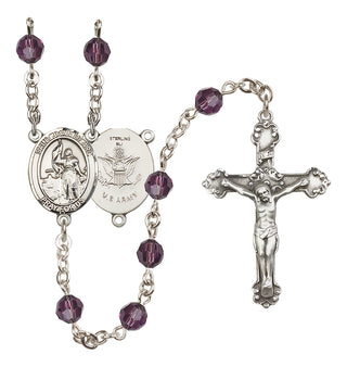 Sterling Silver 6mm Saint Joan of Arc / Army Rosary