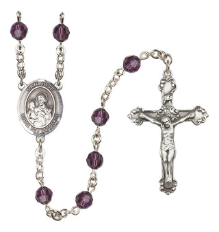 Sterling Silver 6mm Austrian Crystal San Jose Rosary in Amethyst