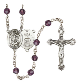 Sterling Silver 6mm Saint Michael / Air Force Rosary