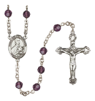 Sterling Silver 6mm Austrian Crystal Saint Gemma Galgani Rosary in Amethyst