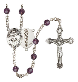 Sterling Silver 6mm Saints Cosmas & Damian / Doctors Rosary