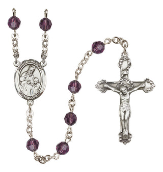 Sterling Silver 6mm Saint Ambrose  Engraved Catholic Rosaries