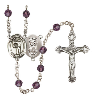 Sterling Silver 6mm Saint Christopher/Archery Rosary