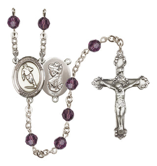 Sterling Silver 6mm Saint Christopher / Rugby Rosary
