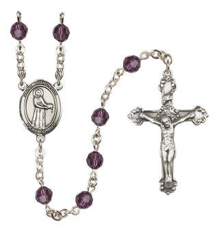 Sterling Silver 6mm Austrian Crystal Saint Petronille Rosary in Amethyst