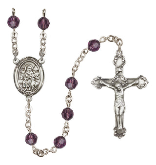 Sterling Silver 6mm Austrian Crystal Saint Germaine Cousin Rosary in Amethyst