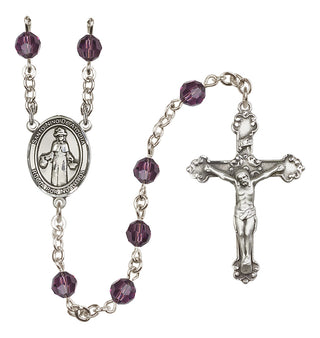 Sterling Silver 6mm Austrian Crystal Saint Nino de Atocha Rosary in Amethyst