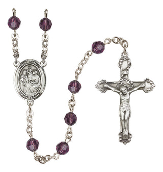 Sterling Silver 6mm Holy Family  Engraved Catholic Rosaries