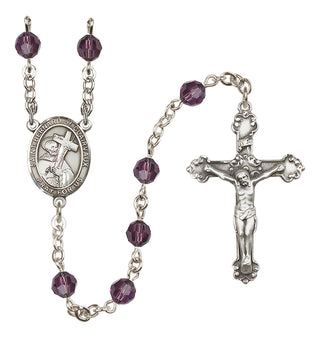 Sterling Silver 6mm Austrian Crystal Saint Bernard of Clairvaux Rosary in Amethyst