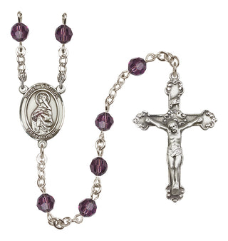 Sterling Silver 6mm Austrian Crystal Saint Matilda Rosary in Amethyst