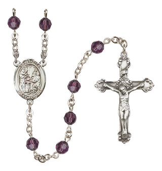 Sterling Silver 6mm Austrian Crystal Saint Zita Rosary in Amethyst
