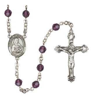 Sterling Silver 6mm Austrian Crystal Our Lady of the Railroad Rosary in Amethyst