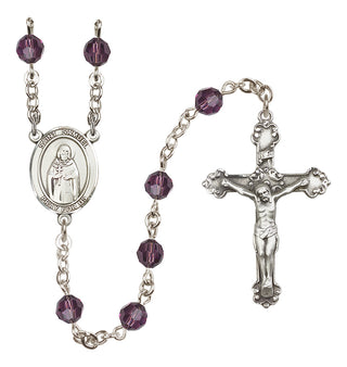 Sterling Silver 6mm Austrian Crystal Saint Samuel Rosary in Amethyst