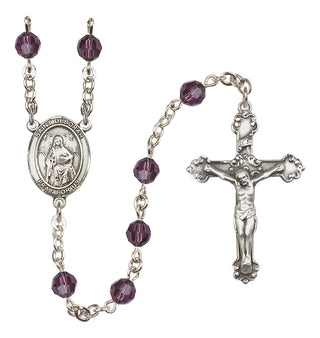 Sterling Silver 6mm Austrian Crystal Saint Deborah Rosary in Amethyst
