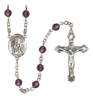 Sterling Silver 6mm Austrian Crystal Saint Polycarp of Smyrna Rosary in Amethyst