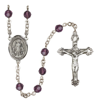 Sterling Silver 6mm Austrian Crystal Saint Juliana of Cumae Rosary in Amethyst