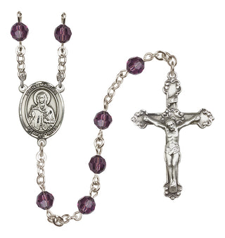 Sterling Silver 6mm Austrian Crystal Saint Marina Rosary in Amethyst