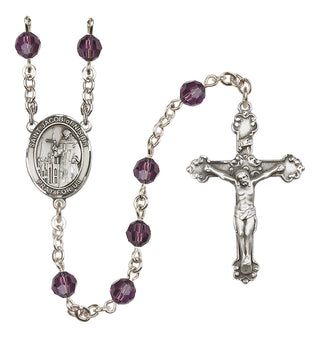 Sterling Silver 6mm Austrian Crystal Saint Jacob of Nisibis Rosary in Amethyst